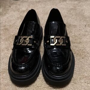 Guess Black and Gold Platform Flats